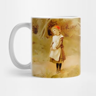 Lonely and lost girl in the forest Mug